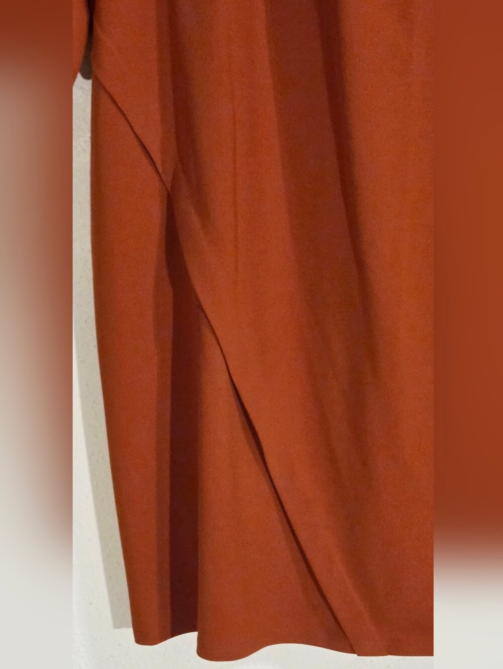 Rust Midi Dress with Ruffle and Geometric Detail (Sz. 16W) - Picture 3 of 7